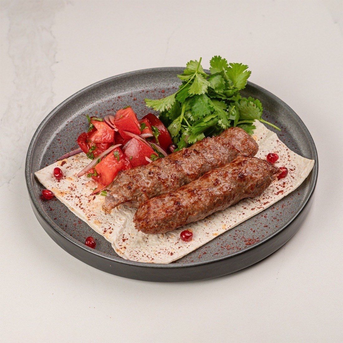 Ground beef kebab 2skew.
